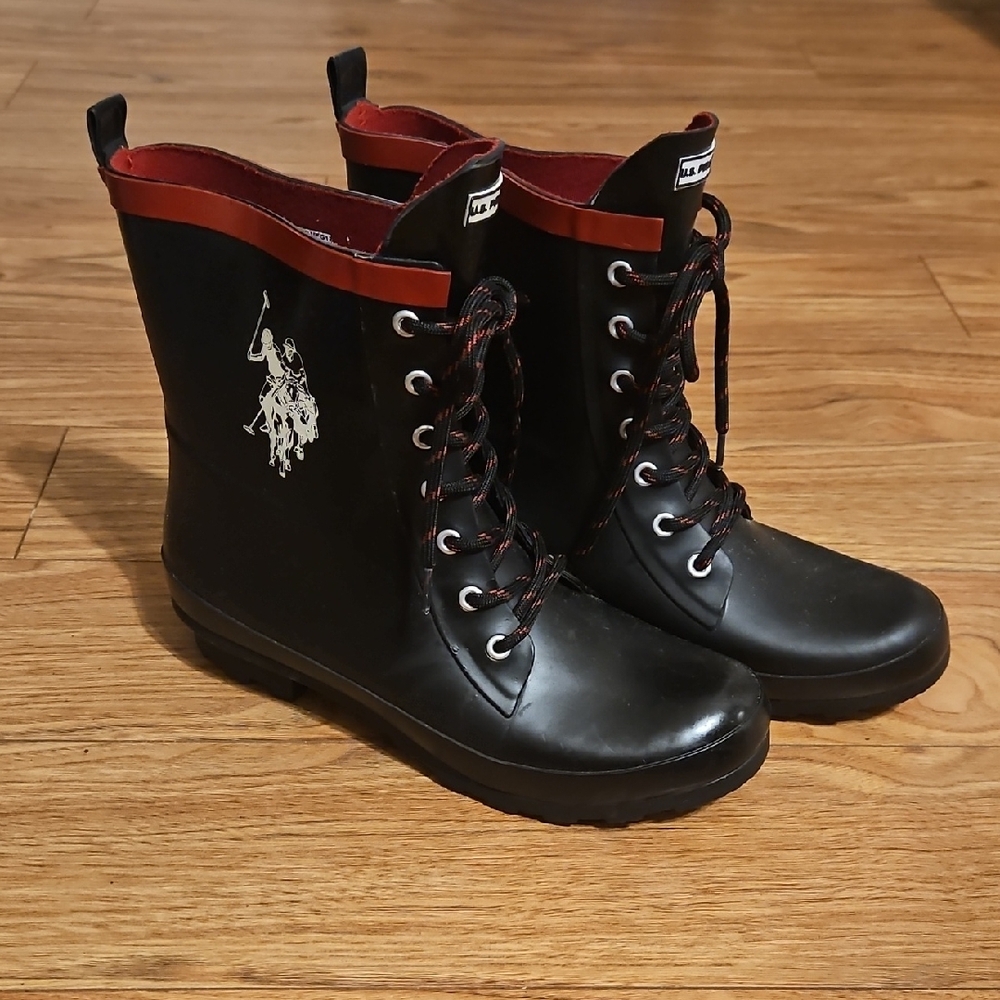 U.S. Polo Assn. Women's Black Lace-Up Boots